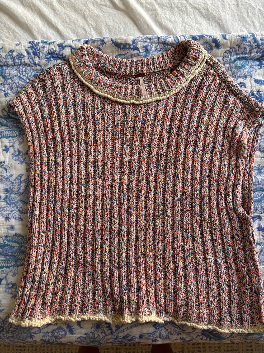 Free People Multicolor Short-Sleeve Sweater